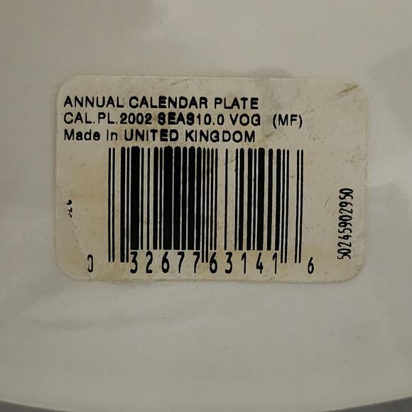 Vintage Wedgwood Annual Calendar Plate 2002 "Seasons Trees" UPC Sticker - No Box - Picture 4 of 4